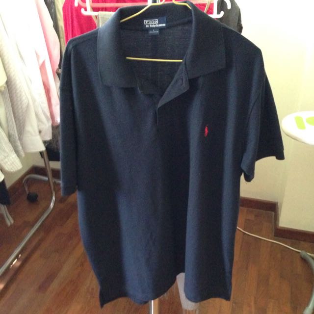 black polo shirt with red horse