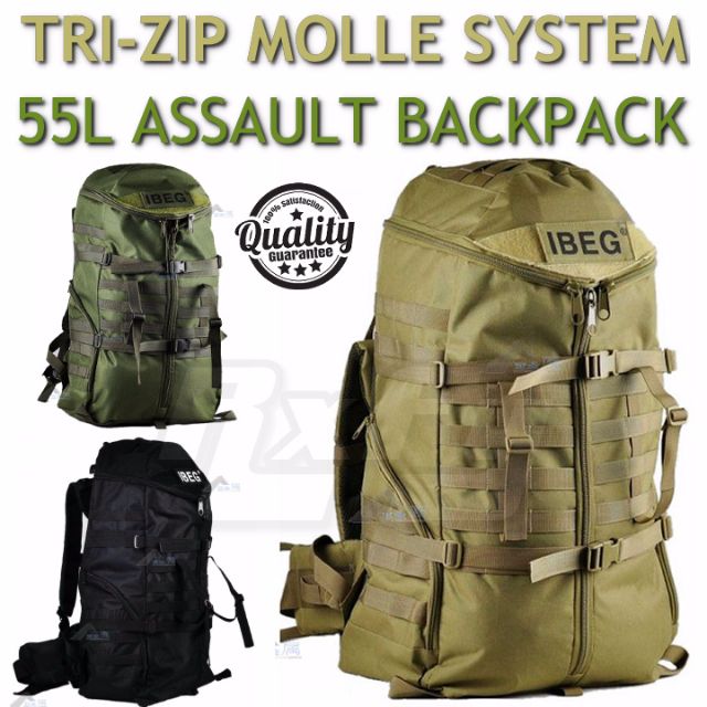 Tri zip backpack hotsell
