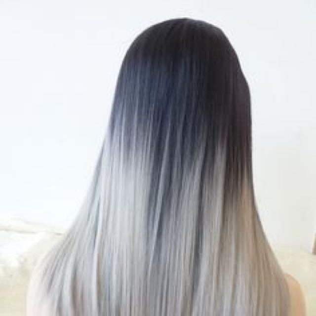 Cosplay Anime Ombre Black White Hair Wig Halloween Xmas