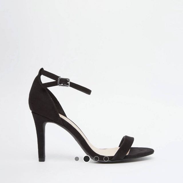 Wide black strappy heels hot sale