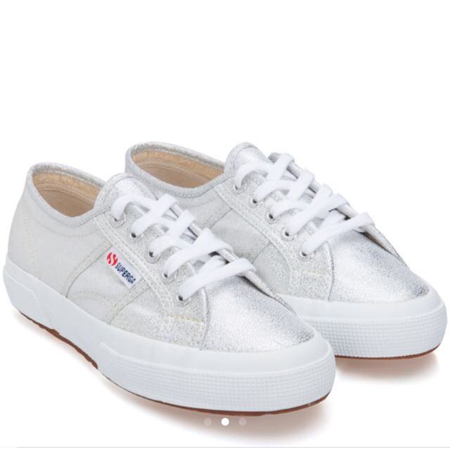superga lame silver