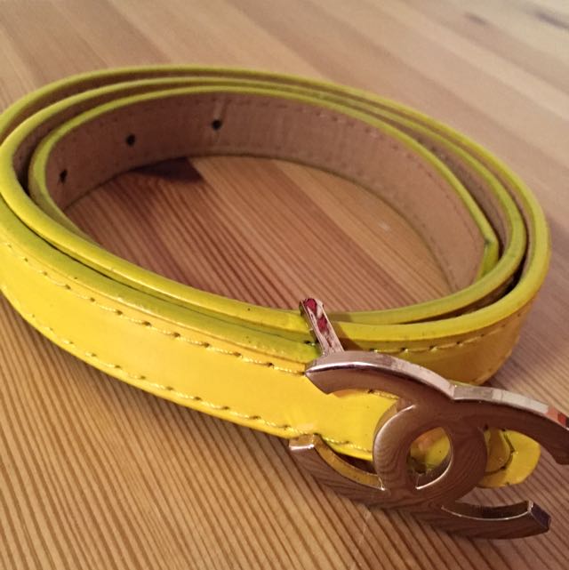 Yellow top chanel belt