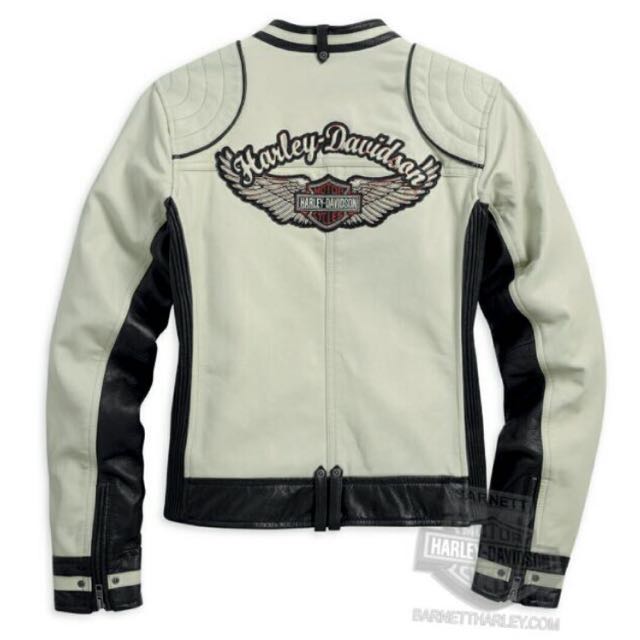 White leather harley davidson jacket sale