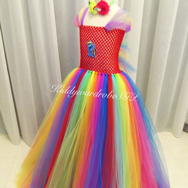 Rainbow Theme Customised Dress Babies Kids On Carousell