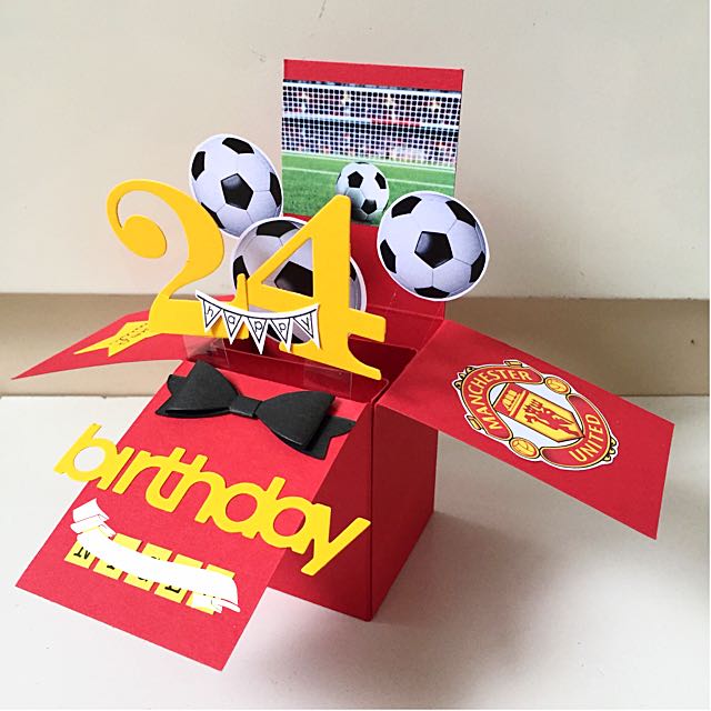 Happy 24 Birthday Pop Up Card In Manchester United Theme ...