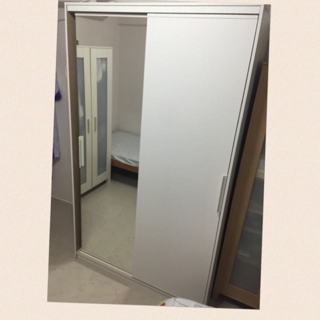 Reserved Ikea Wardrobe Sliding Doors Morvik Furniture On Carousell