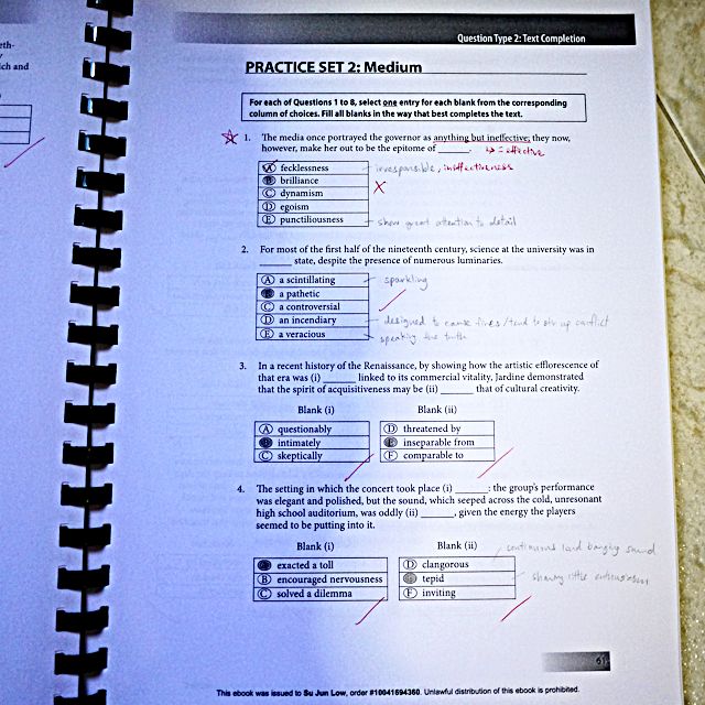 Ets Official Gre Verbal Reasoning Practice Questions Books