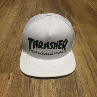 Thrasher X Huf Collaboration Hat White Snapback