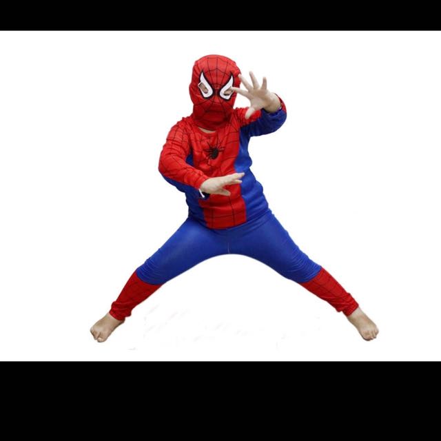 1 Set Halloween Costume Party Cosplay Clothes Kids Boys Spider Man