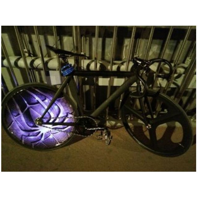 black spiderman bike