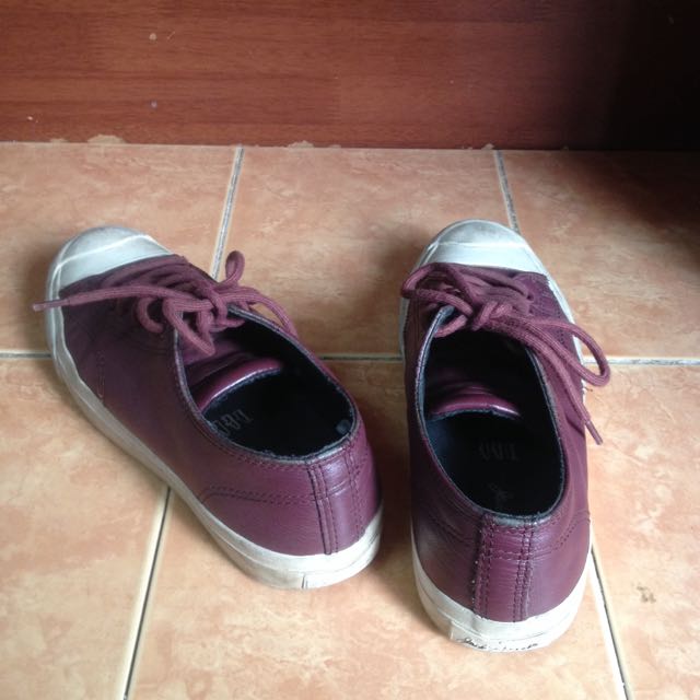 CONVERSE Jack Purcell Brogue Leather Maroon Men s Fashion
