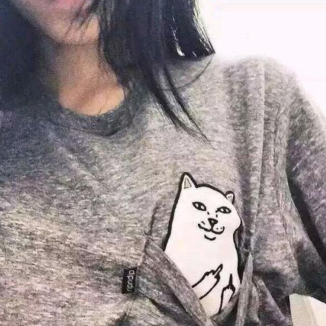 Middle finger pocket cat clearance