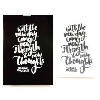 Black & White Foiled Calligraphy Pieces