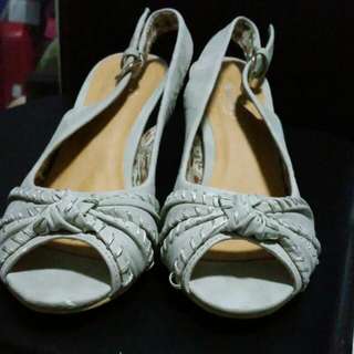 Bata Grey Color Medium Heels