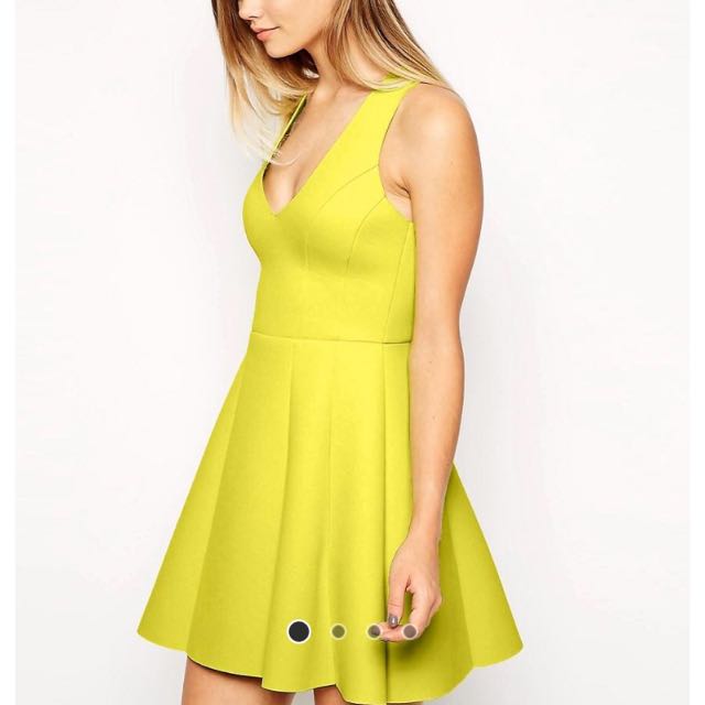 BNWT ASOS Lime Green Skater dress Women s Fashion Tops Sleeveless on Carousell