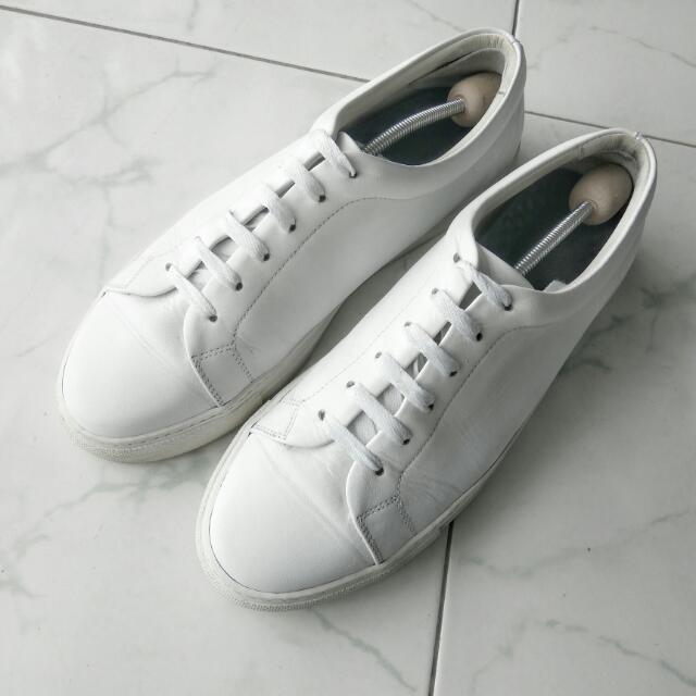 COS White Lace-Up Leather Sneaker 