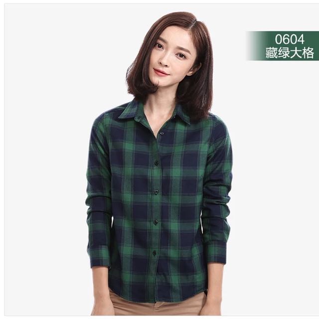 green checkered shirt womens
