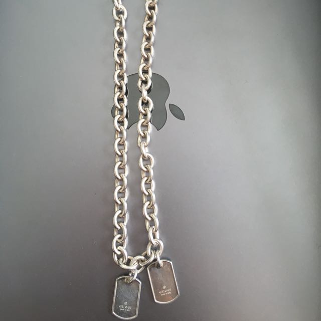 gucci mens dog tag necklace