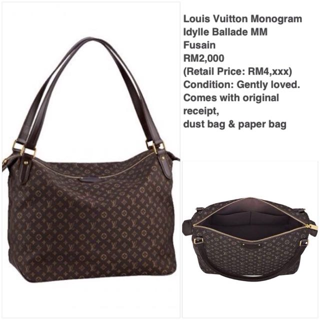 Louis Vuitton Fusain Monogram Idylle Canvas Ballade MM Bag