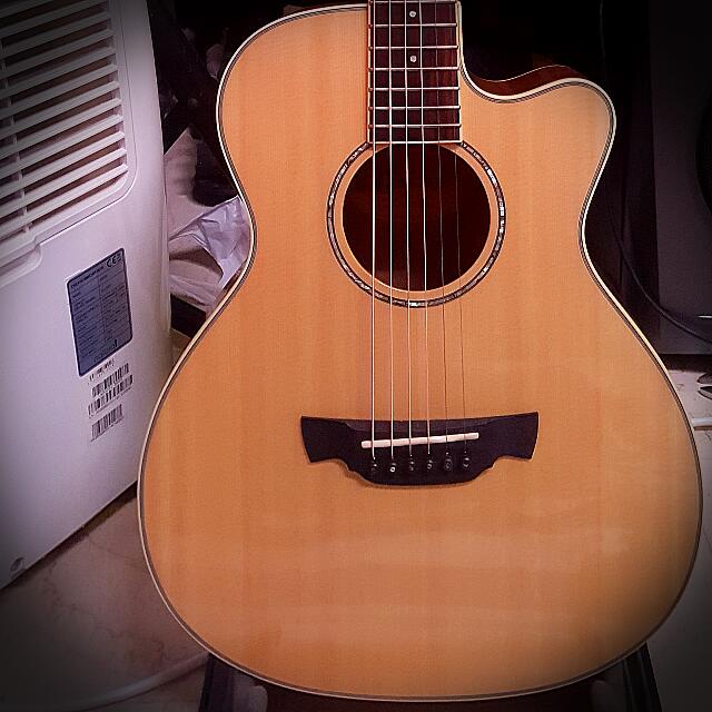 PRISTINE CONDITION CRAFTER TRV 23 N ACOUSTIC TRAVEL GUITAR UPGRADED THICK FMI SADDLE EBONY ABALONE PINS NO ELECTRONICS KOREAN MADE