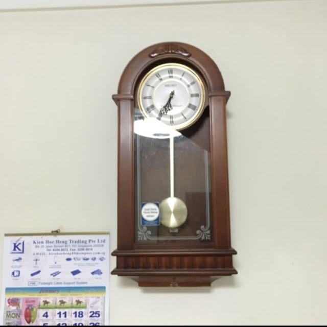Seiko pendulum wall Clock, Furniture & Home Living, Home Decor, Clocks