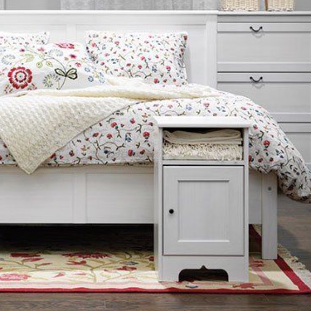 IKEA ASPELUND bedside table, white., Furniture & Home Living, Furniture