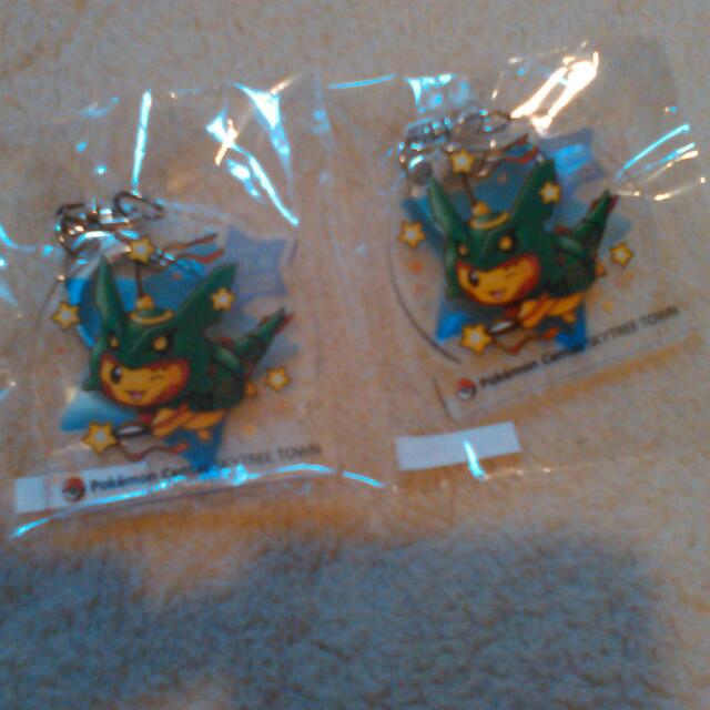 Pokemon Center Skytree Town Exclusive Pikachu Poncho Rayquaza Not For Sale Acrylic Keychain Keyholder Instock Toys Games On Carousell