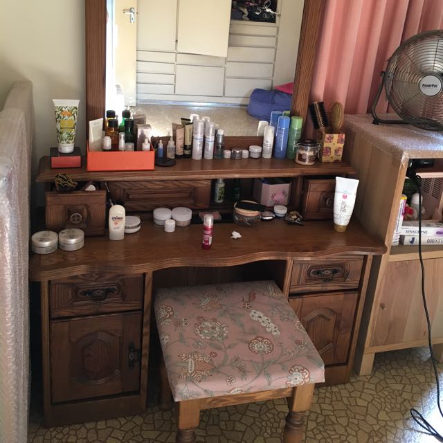 Vintage Dressing Table and Chair, Furniture & Home Living, Furniture ...