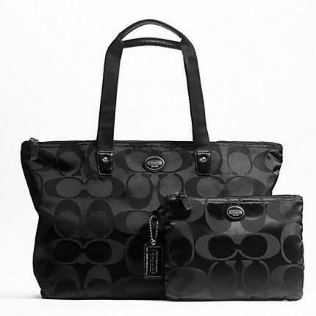 Coach nylon weekender tote sale