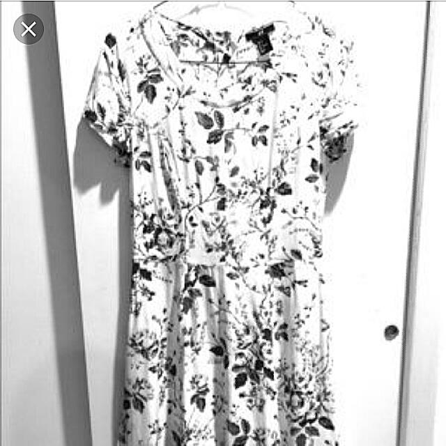 H M Black White Floral Sleeveless Casual Dress Women S Fashion Clothes Dresses Skirts On Carousell