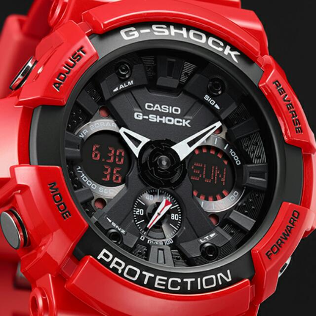 Casio G Shock Red Theme 1 1000 Stopwatch 200M Limited Watch GA 201RD 4A GA201RD