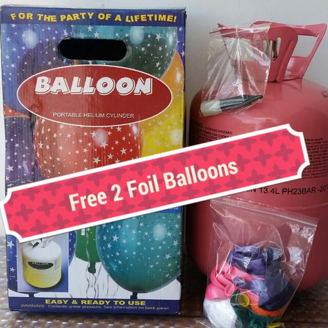 Disposable Portable Helium Tank Cylinder with Balloons Kits, Hobbies