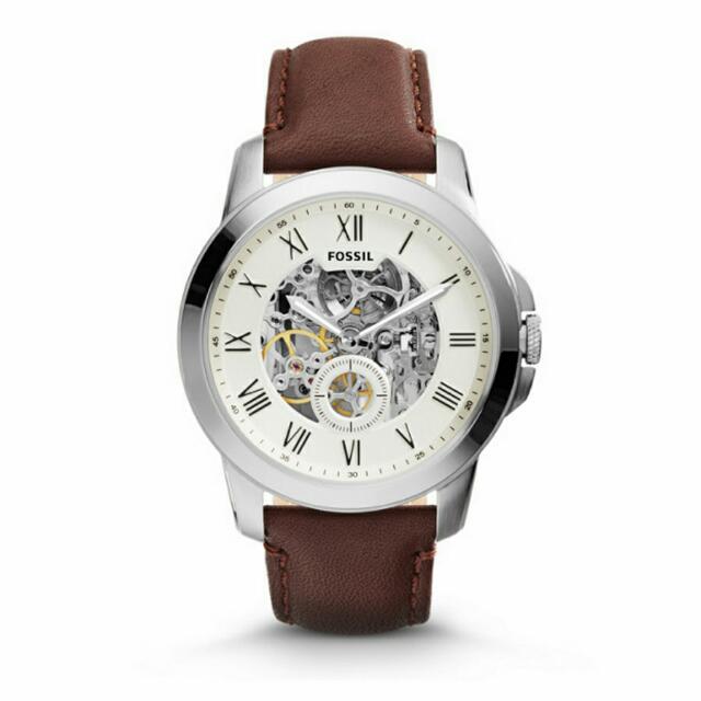 Fossil GRANT AUTOMATIC BROWN LEATHER WATCH ME3052 PO