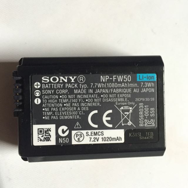 Sony NP-FW50 Lithium-ion Battery, Photography, Photography Accessories ...