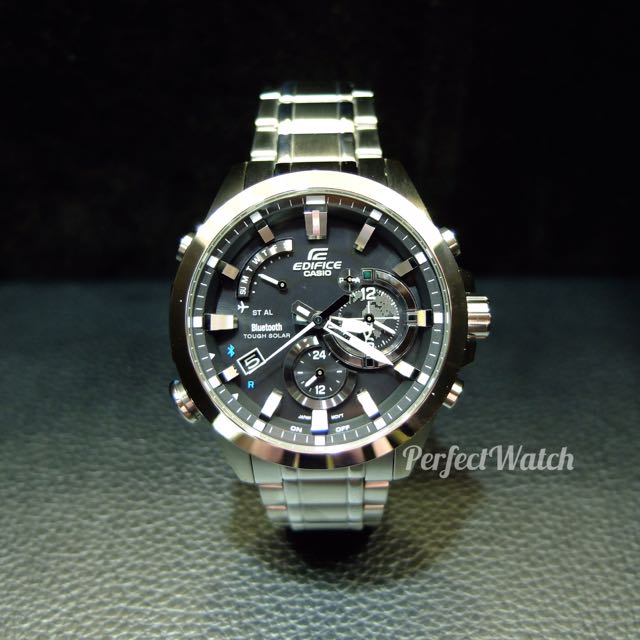 CASIO EDIFICE DUAL DIAL WORLD TIME IN STAINLESS STEEL BAND