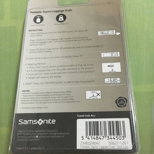 Samsonite Digital Luggage Scale, Health & Nutrition, Health Monitors