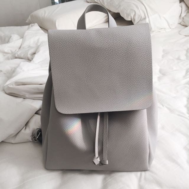 silver backpack zara