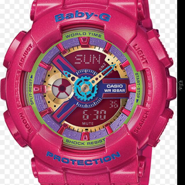 pink baby g watch