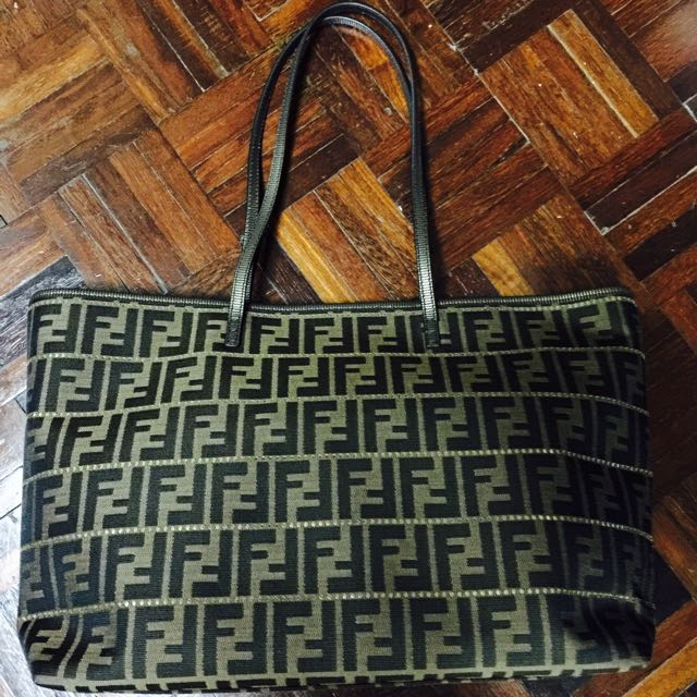 FENDI Roll Bag MD Clampi Zucca Luxury Bags Wallets on Carousell
