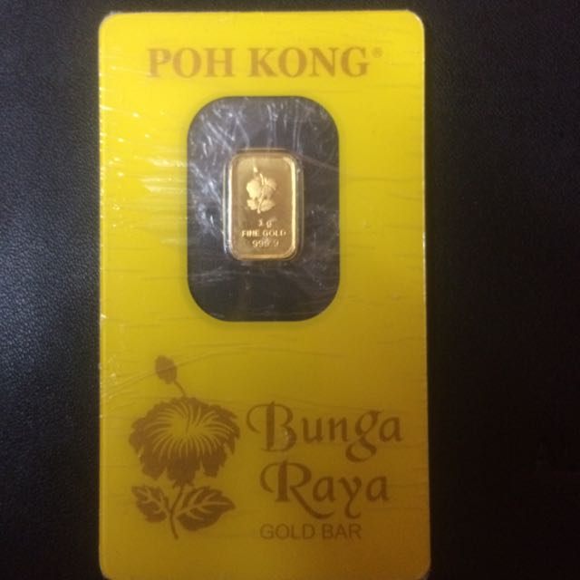 Poh Kong Bunga Raya 1g Gold Bar Antiques On Carousell