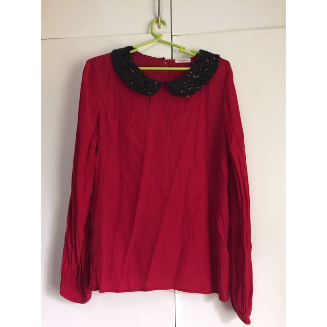 Red Top With Peter Pan Collar (Category: Others Tops) located in Quezon City. Submitted by infinitestylesmnl (Listing ID 60192179, Image 1). Description: .
