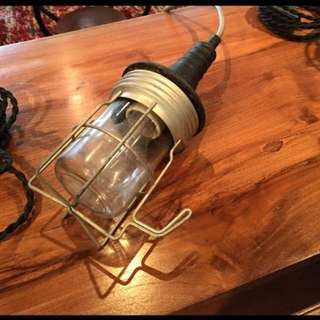 Vintage industrial hanging ceiling cage lamp