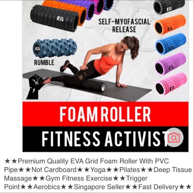 Fitness Activist EVA Grid Foam Roller w/ PVC pipe, Sports Equipment