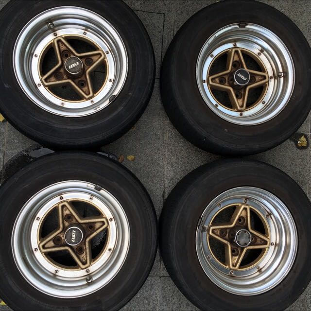 JDM Enkei AP racing 13" rims wheels ke70 ae86 510 rx3 offset pcd114.3 datsun, Car Accessories on