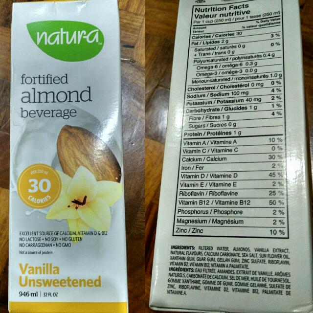 Natura Almond Milk Gluten Free Soy Free Non GMO Healthy Milk Drink