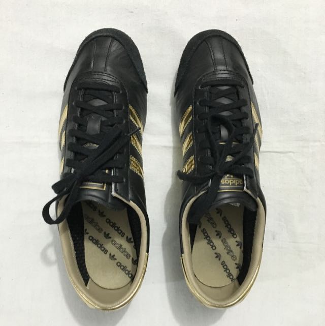 adidas black and gold trainers