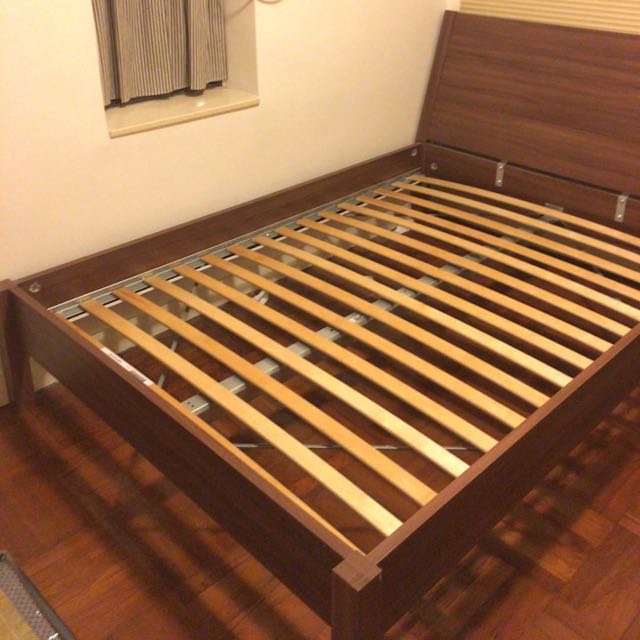 Ikea Nyvoll Double Bed Frame, 傢俬＆家居, 傢俬, 床架及床褥 Carousell