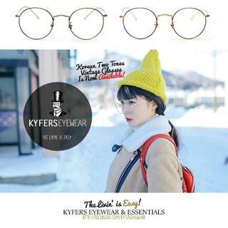 BSC-010 Korean Vintage Two-Tones Round Glasses