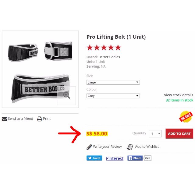 Better Bodies Pro Lifting Belt Grey Gym Body building Discounted Sports Equipment Exercise Fitness Toning Stretching Accessories on Carousell
