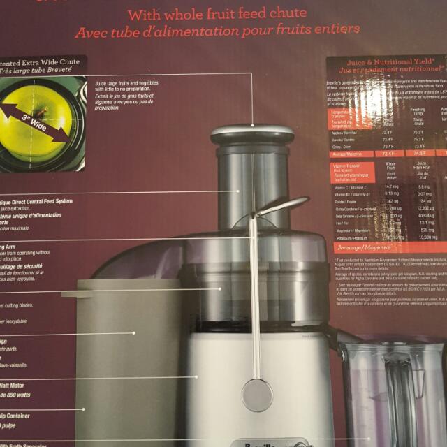 Breville Juice Jountain Plus Juicer Je98xl Home Appliances On